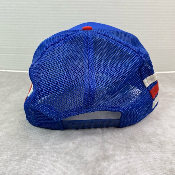 Vintage Three Stripe Retired Trucker Hat Adult Blue Retro 80s Fishing Golf Mesh - Picture 6 of 11